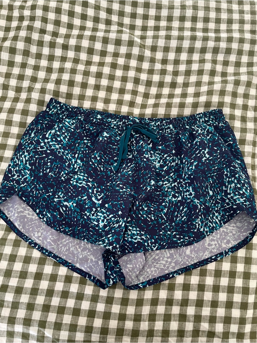 Old Navy Navy & Teal Abstract Athletic Shorts